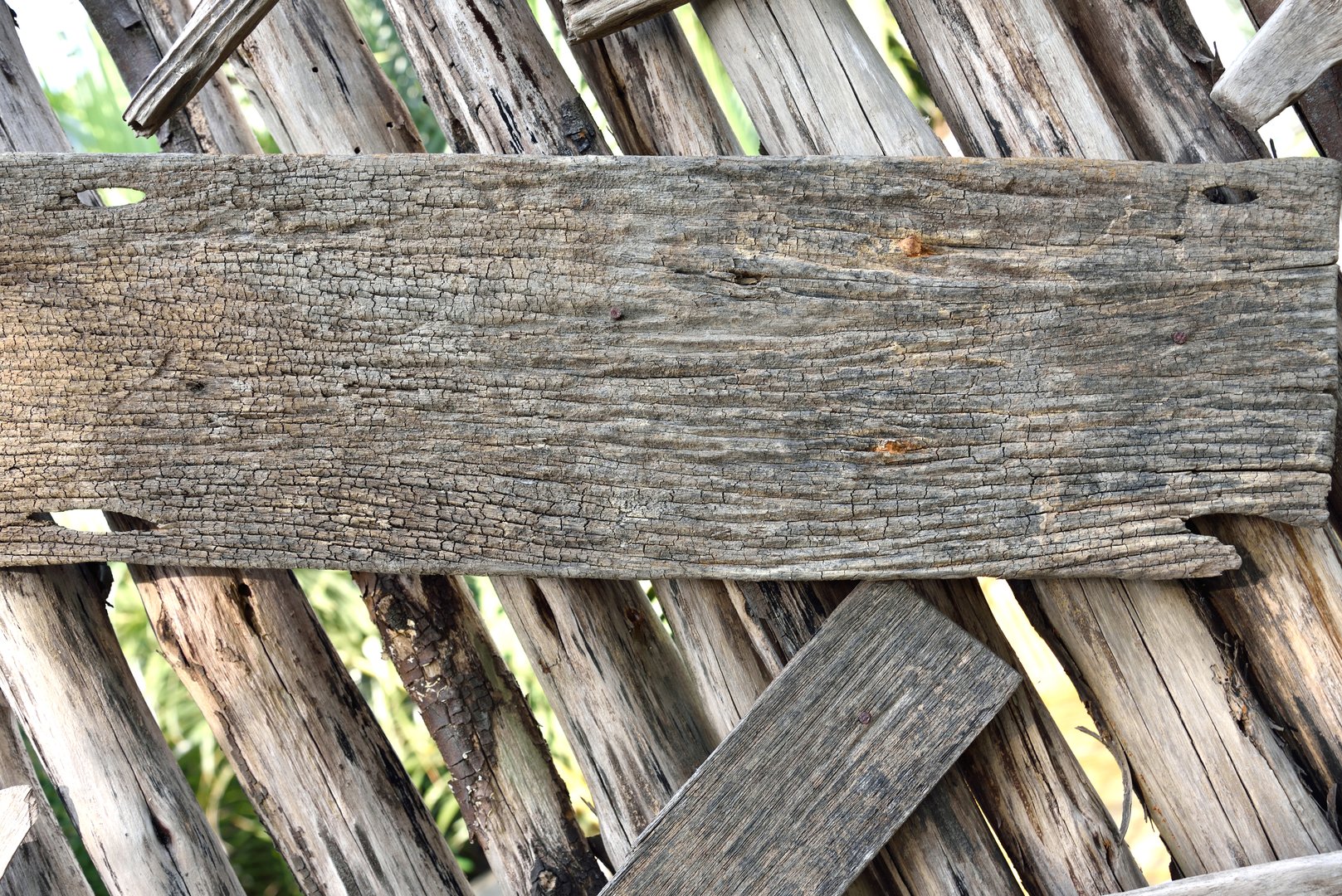 Reclaimed wood fence