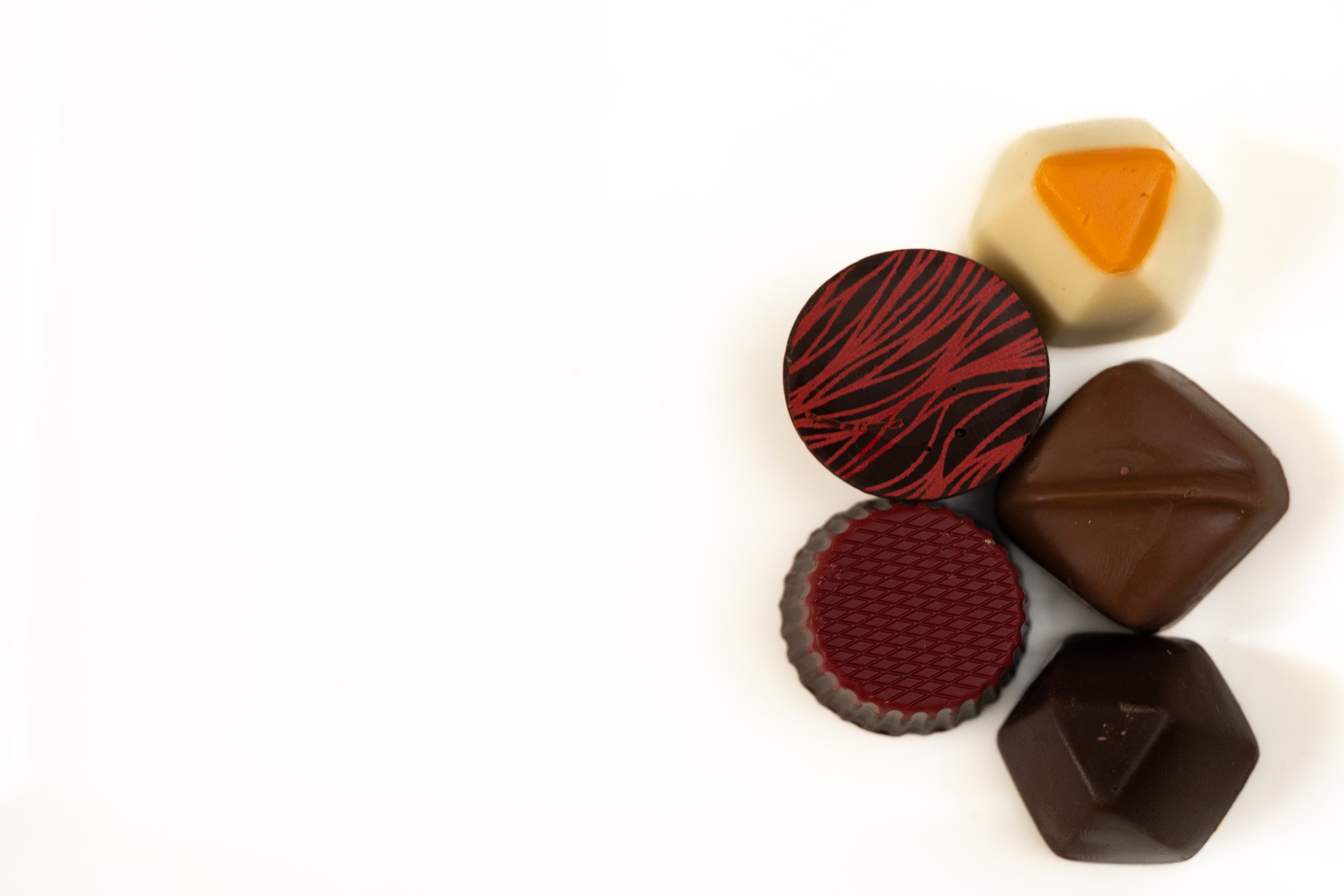 Macro Selection of Professional Artisan Chocolates
