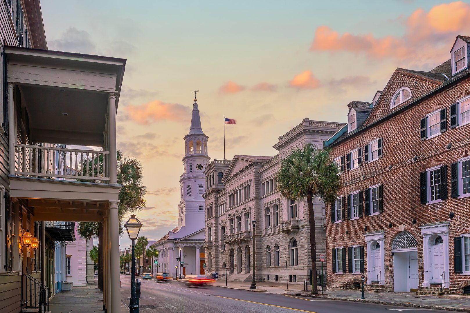 Historical downtown area Charleston South Carolina cityscape