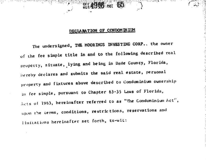 Recorded Declaration Document