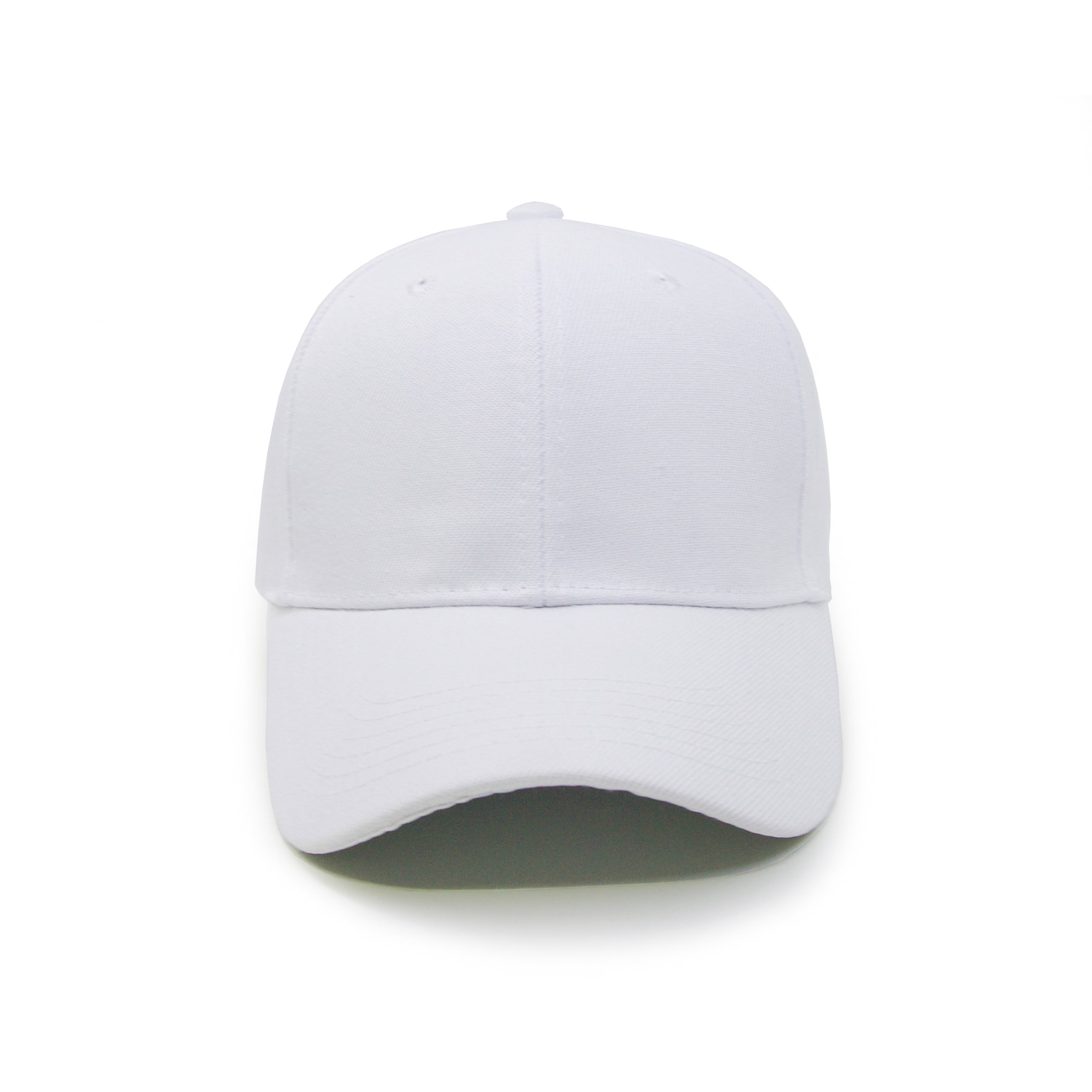 Mock up blank baseball cap closeup of front view on white background