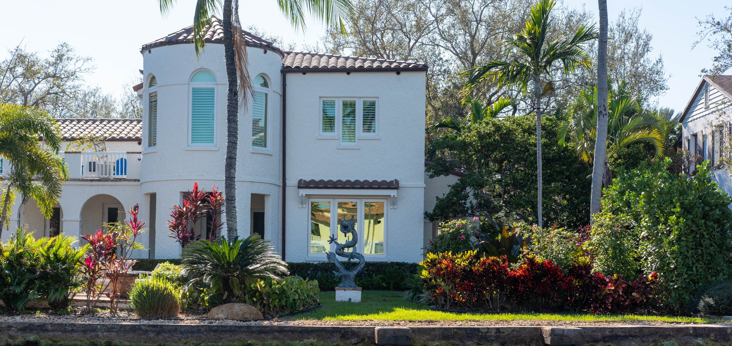 Canal mansion with dock