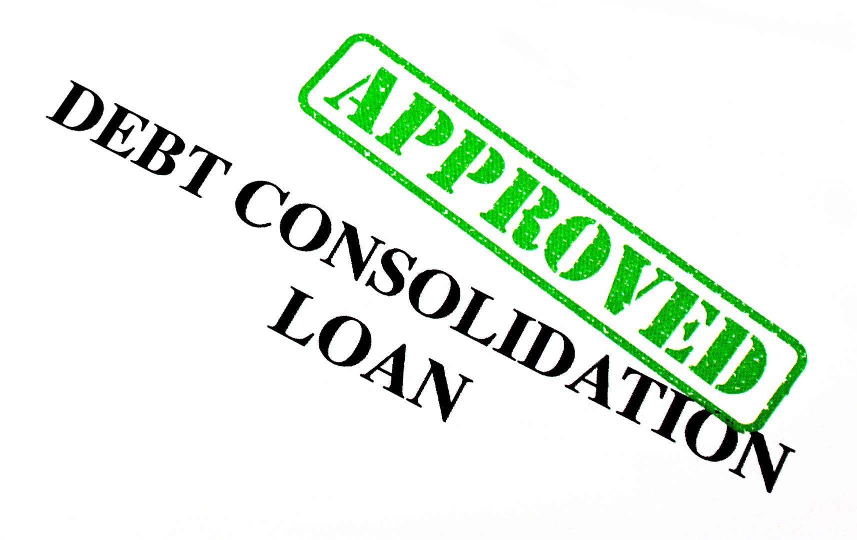 Close-up of an 'Approved' Debt Consolidation Loan letter.