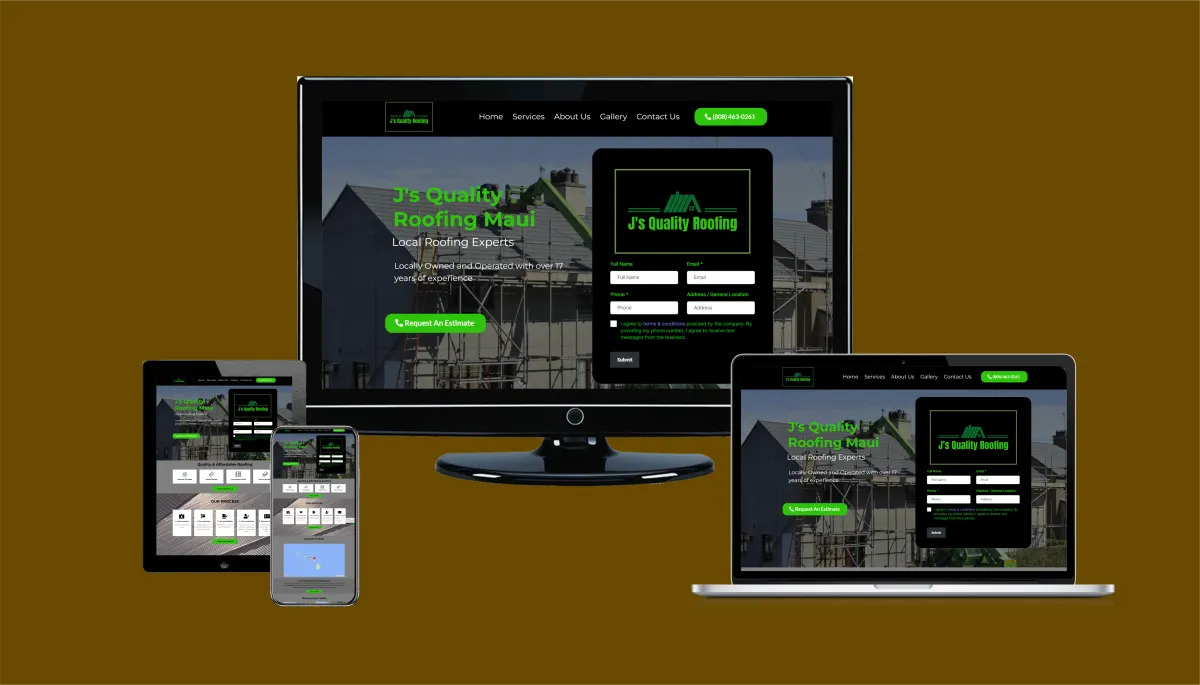 J's Quality Roofing Maui website design