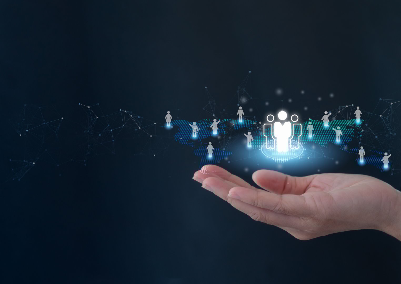 HR, Human resource, Recruitment team staff management business concept. Relationship Management, with global structure, Human Resources, HR management recruitment, and employment headhunting concept.