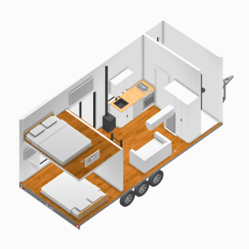 Full Loft Bedroom 3D View 4