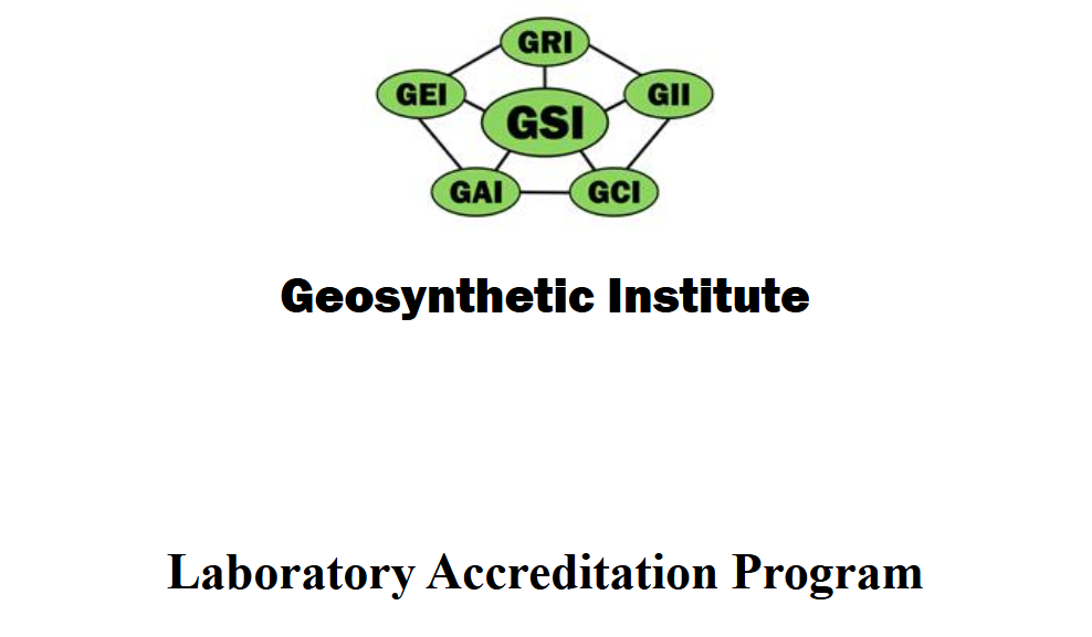 Geosynthetic Institute logo with text: Geosynthetic Institute, Laboratory Accreditation Program.