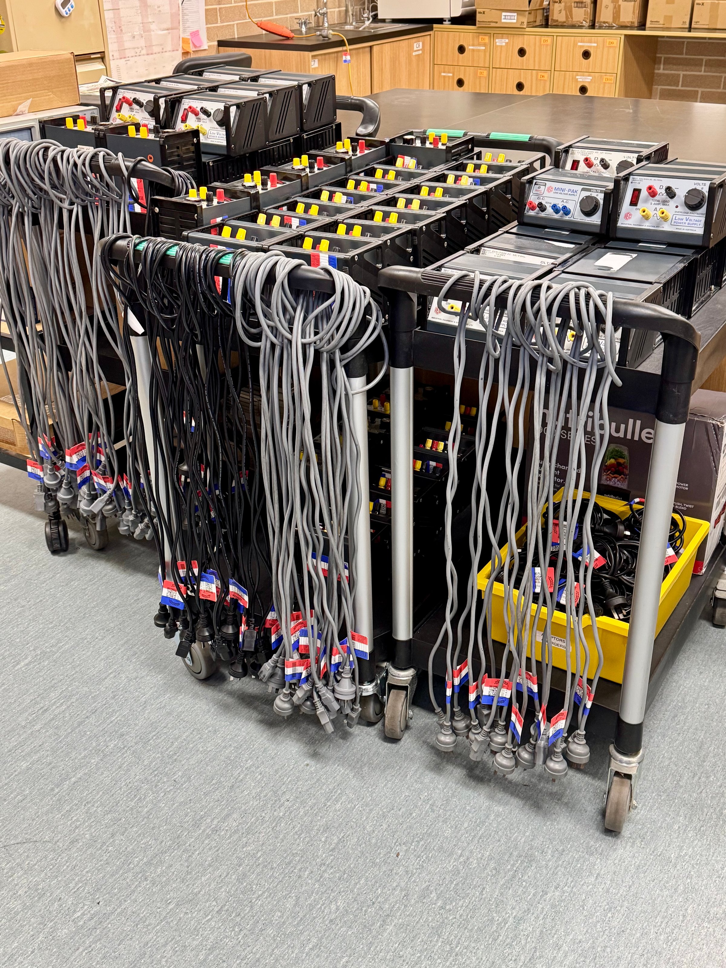 professional test and tag technician working on site