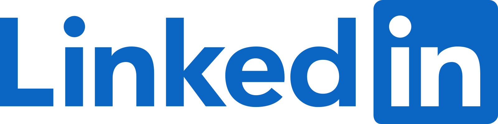 LinkedIn logo with "Linked" in blue text and "in" in white text on a blue square.