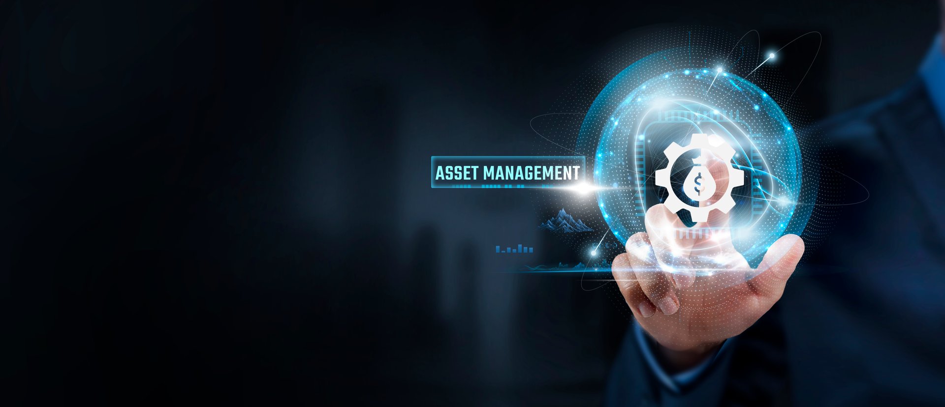 Asset Management, Efficiency: Businessman Touching Asset Management Icon and Global Network. Optimization, Growth.