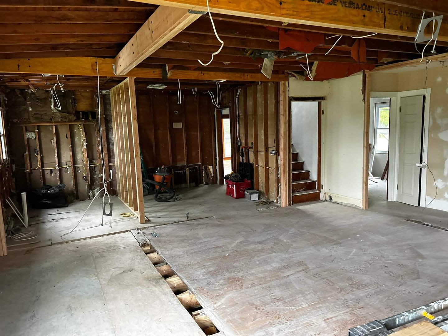 Professional carpentry and framing work for structural remodeling