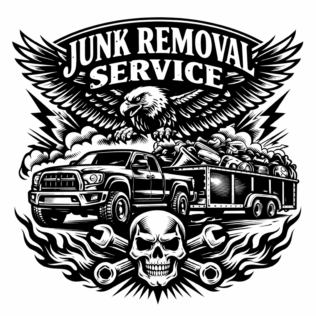 Aerial View of Old Sofa Discard Furniture Removal Open Truck