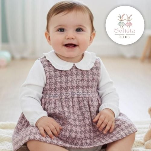 Vestido con cuello de bebe y calzón elegancia compartida