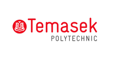 Temasek Polytechnic logo with red text and an emblem on a white background.