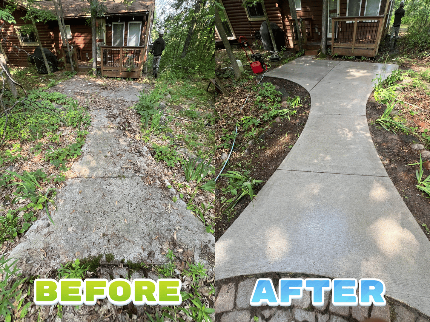 Before and after exterior cleaning project