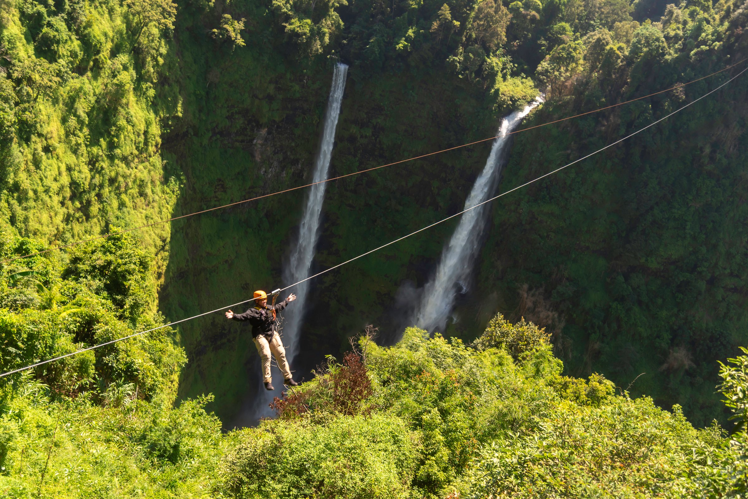 Pakse, Southern Laos zip line adventure at Tad Fane waterfall , Southern Laos