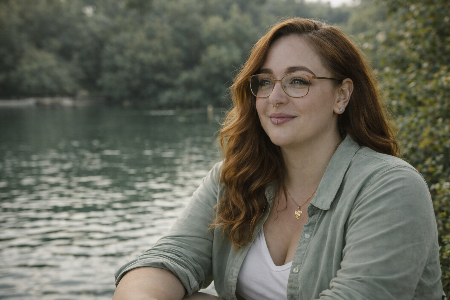 Peaceful woman in meditative pose