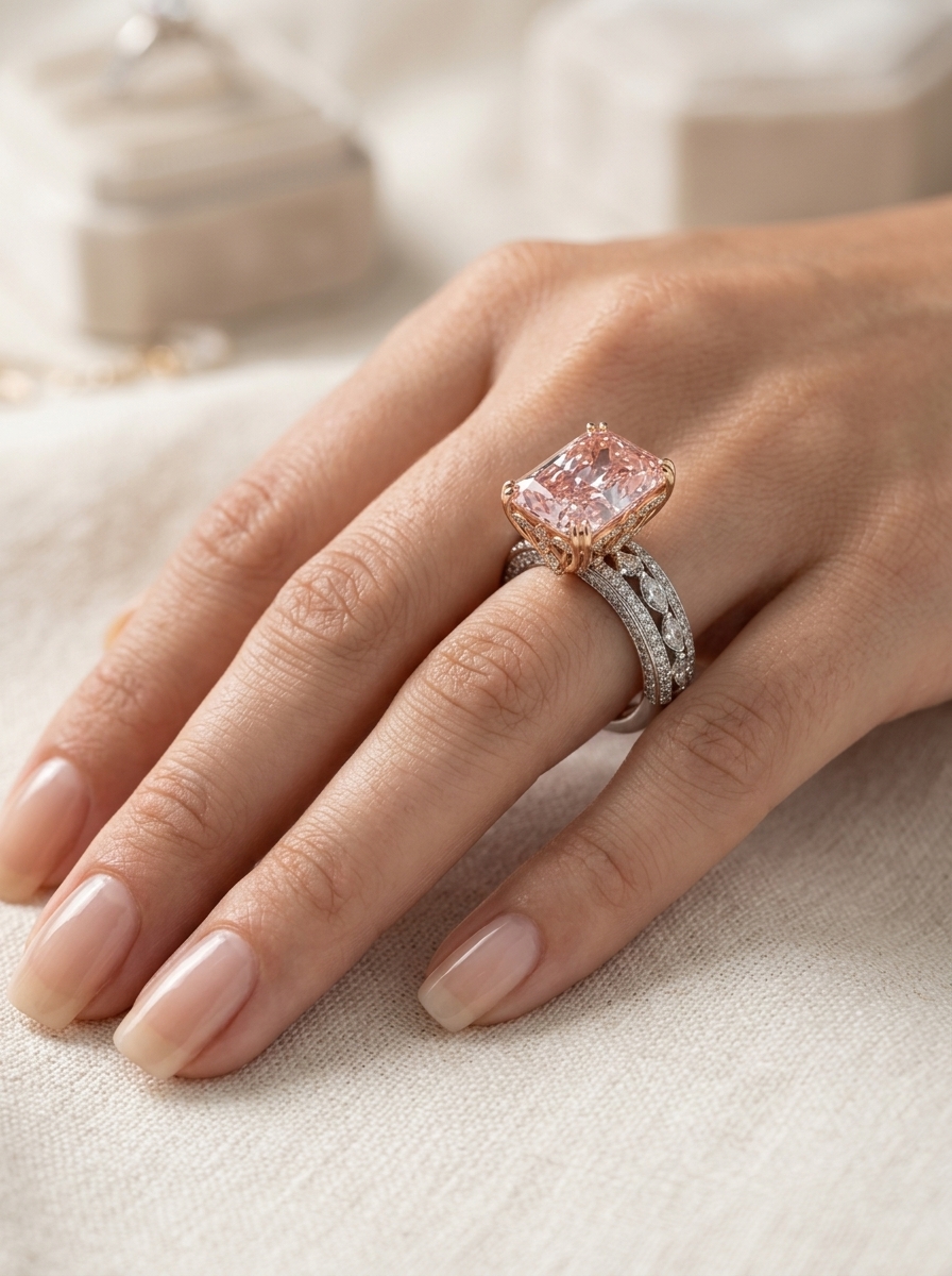 The Monaco Ring - On hand showing presence and scale