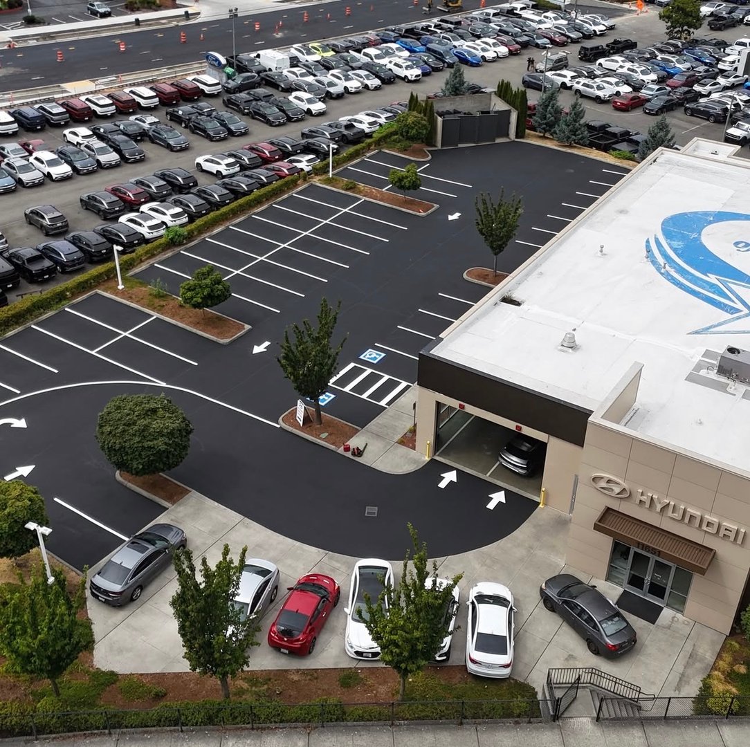 Parking lot line striping project