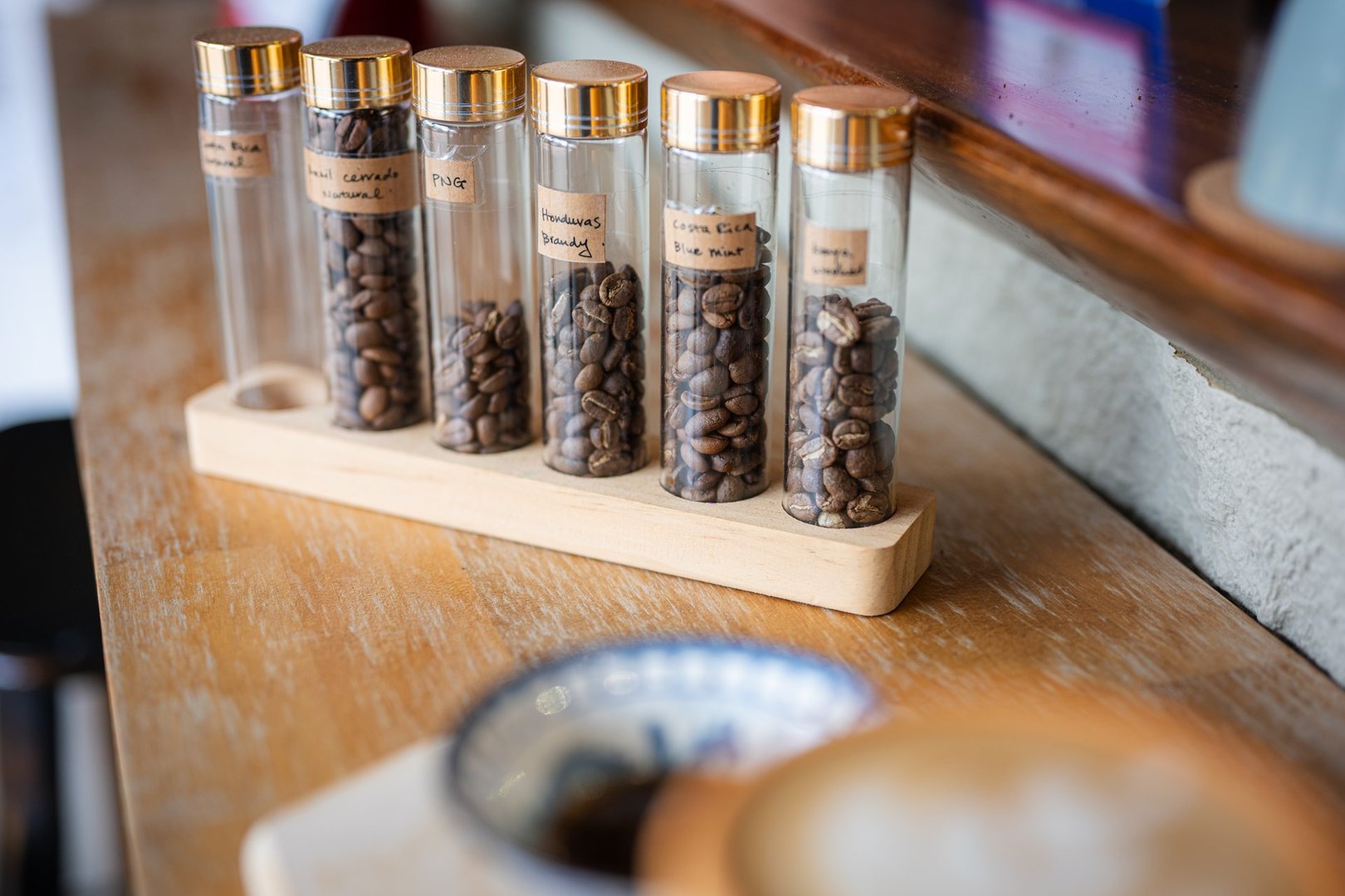 Variety Coffee Beans are displayed