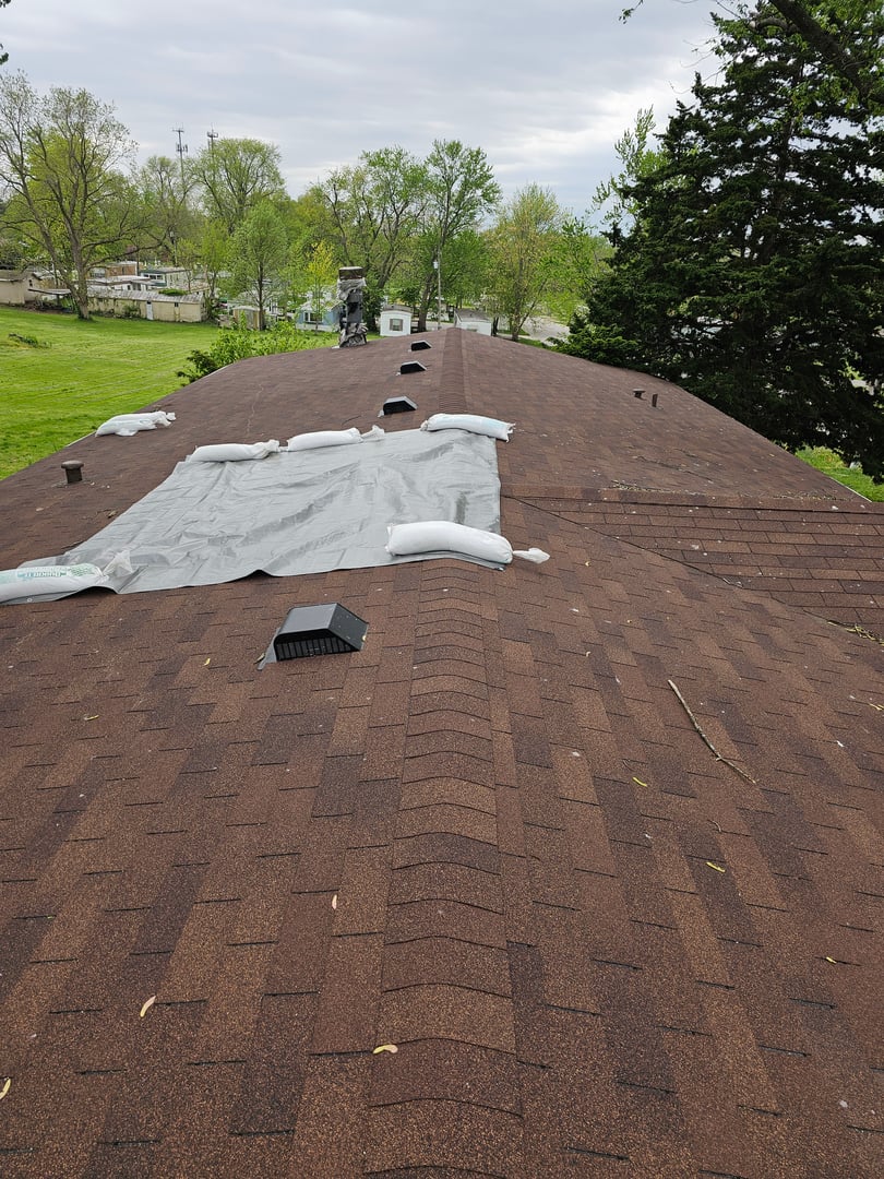Additional storm damage before repair in Festus, Missouri