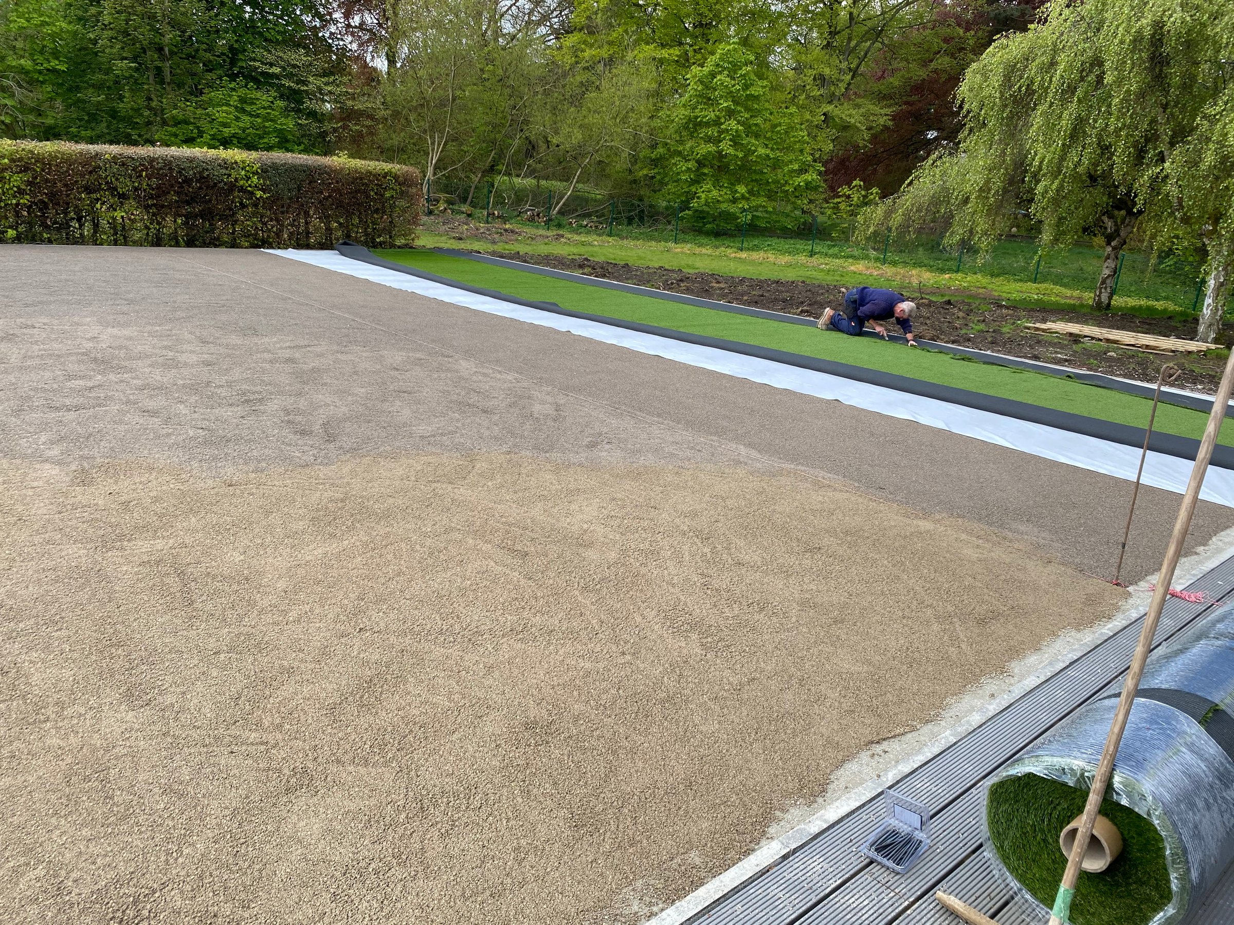 Artificial Grass Installation In Progress by Taurus Facilities