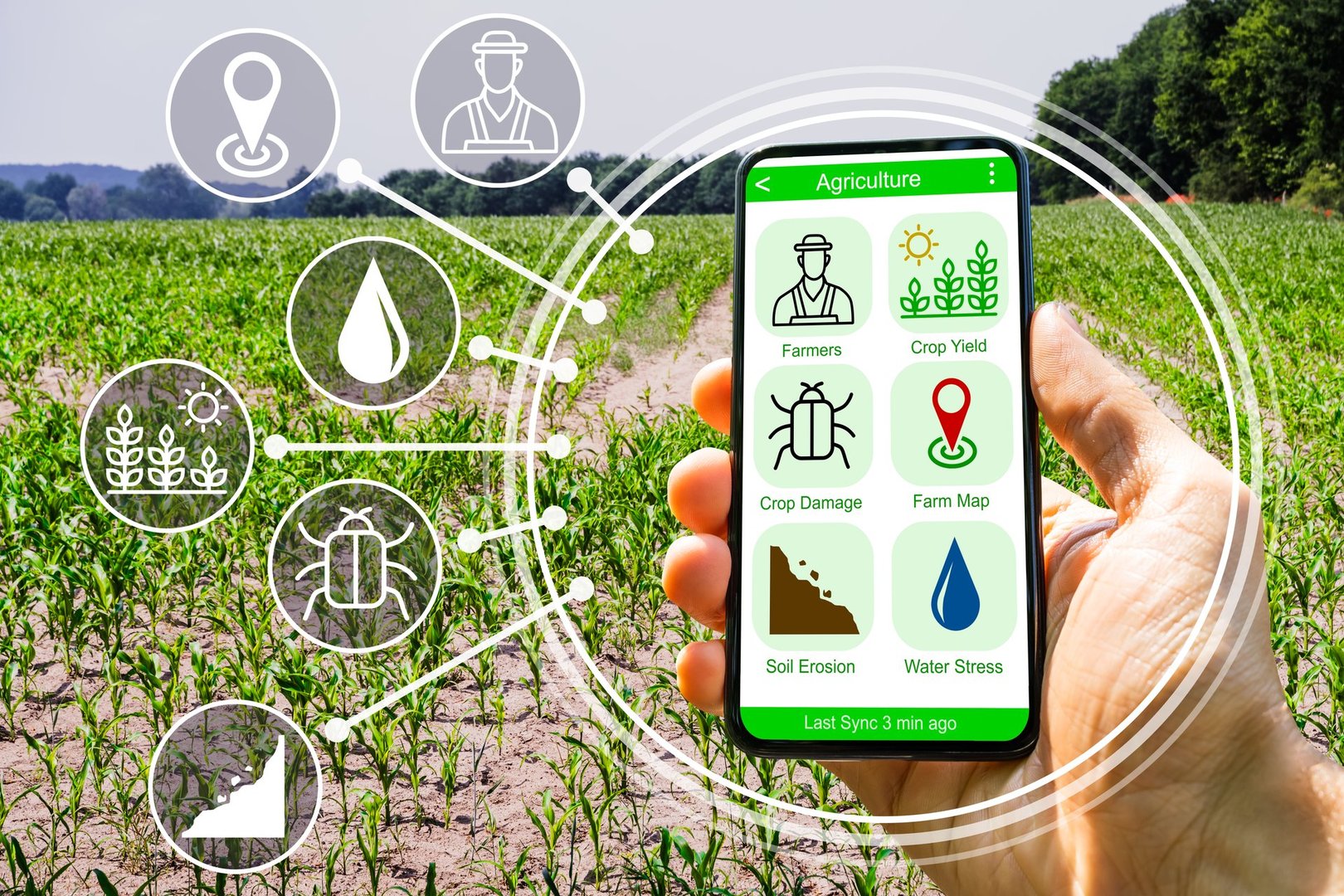 Smart Farming Digital Technology Agriculture App At Farm