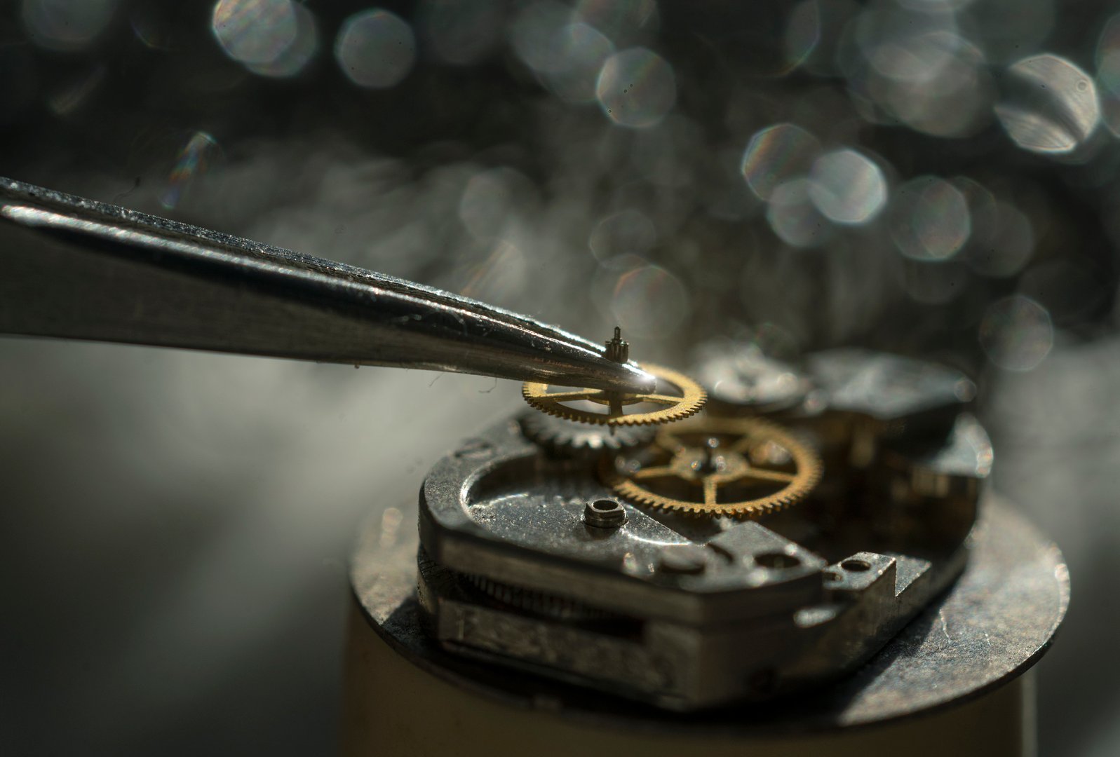 vintage mechanical watch machinery macro detail