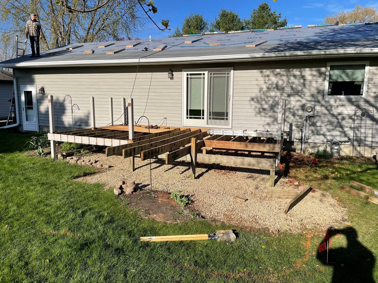 Back Porch Deck Before by Sendelbach Builders
