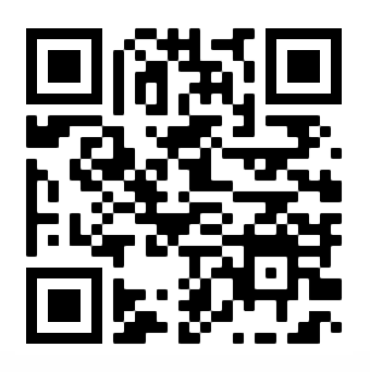A black and white QR code with square patterns arranged in a grid, ready to be scanned by a smartphone or QR code reader.