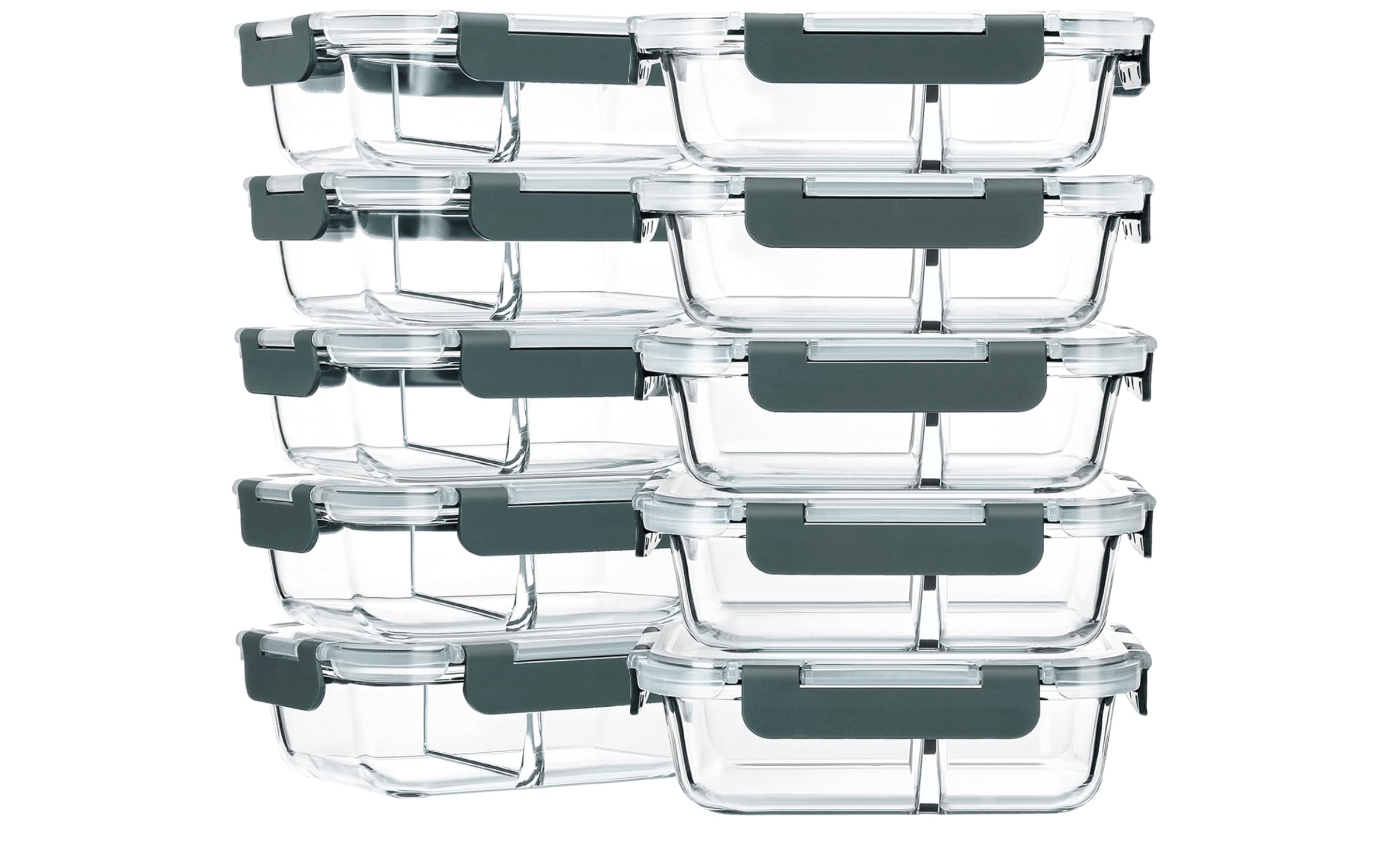 Glass Meal Prep Containers 30oz - 10 Pack