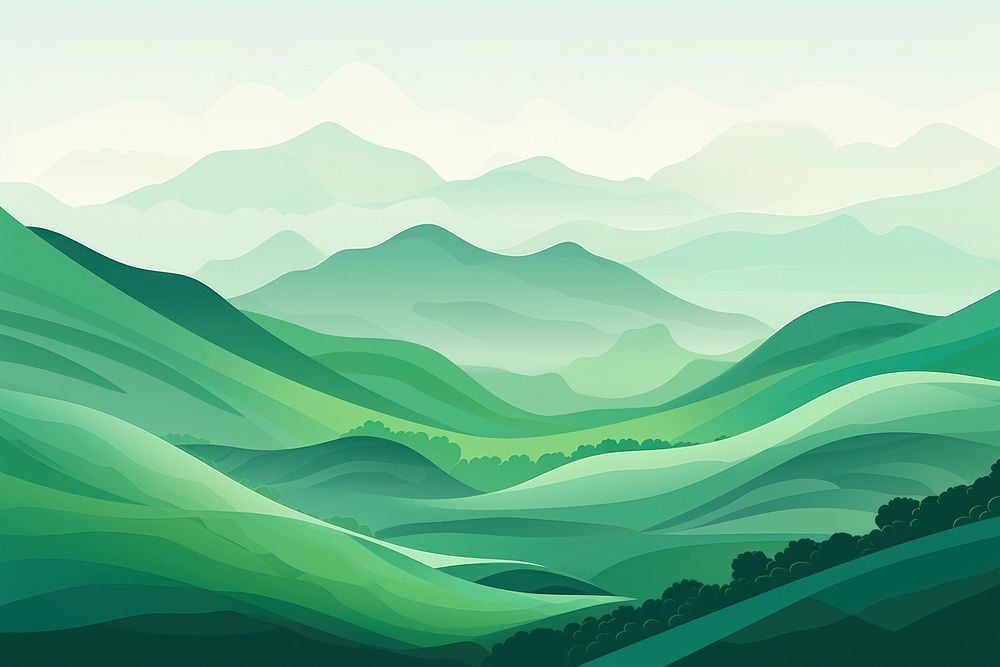 Abstract green landscape pattern