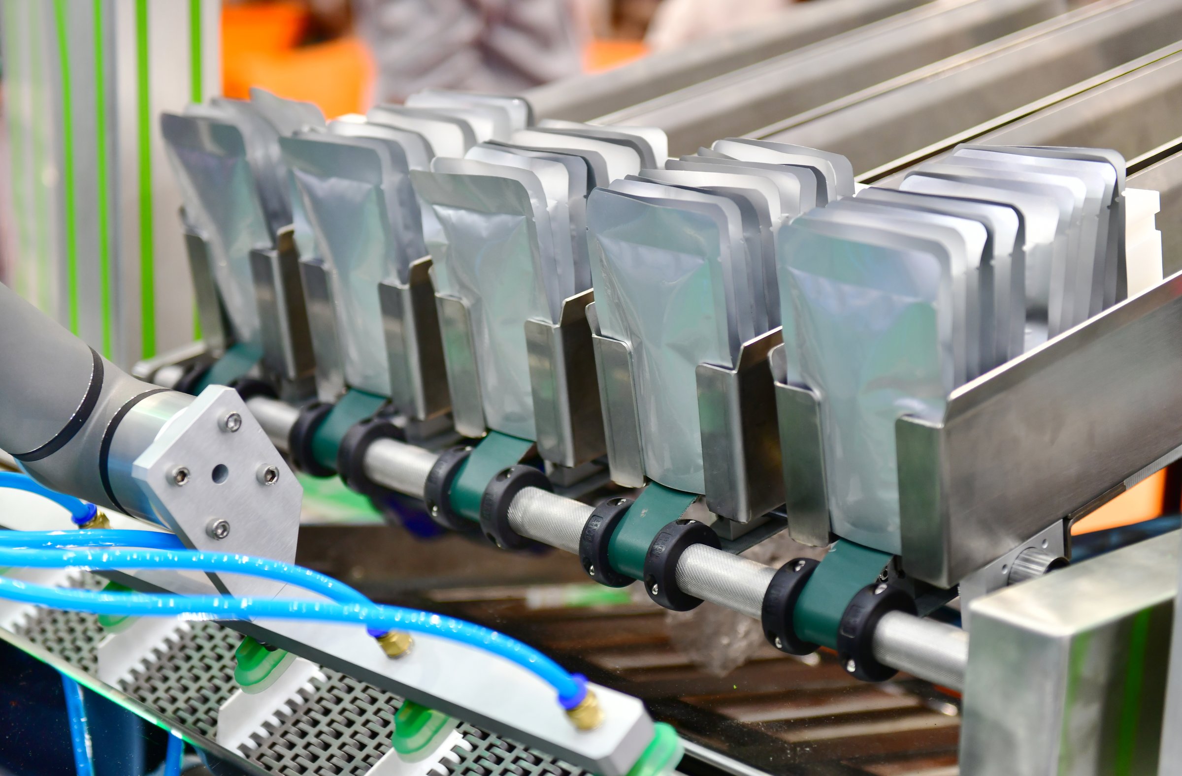 Aluminium Foil Bag Packaging at Industrial Modern machine for packaging line
