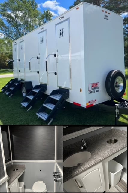 Luxury restroom trailer exterior for special events