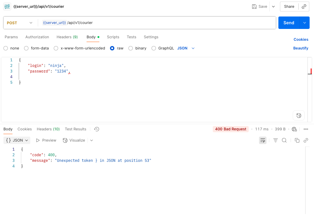 API bug report - Creating courier without firstName returns 400 instead of 201