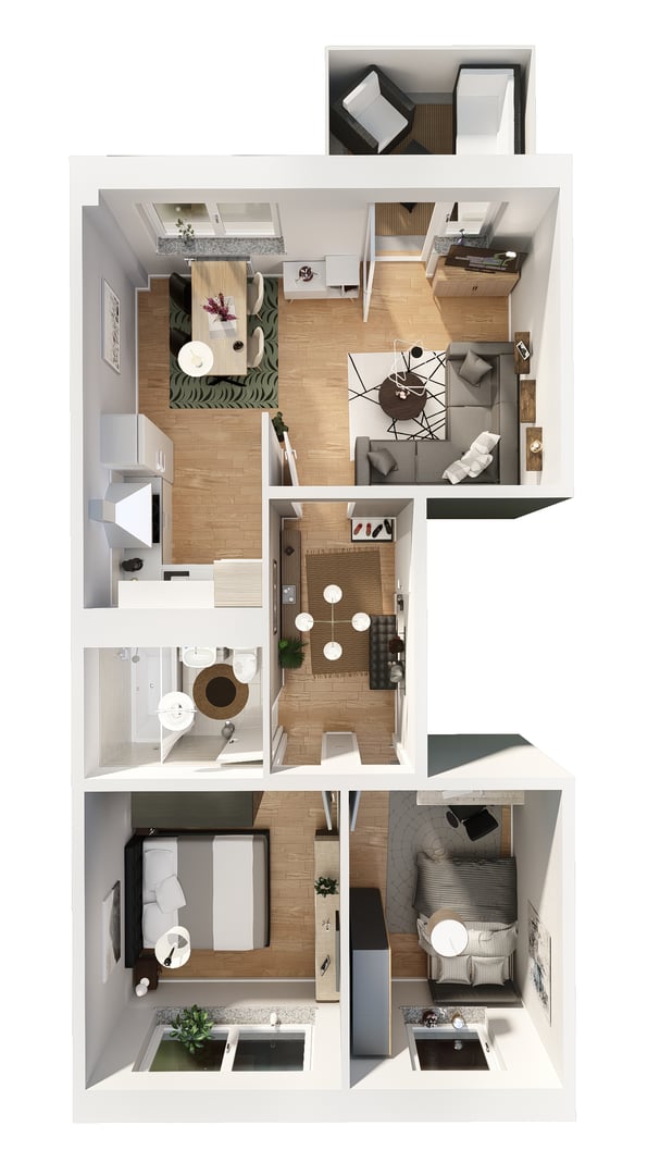 3D Grundriss Vogelperspektive