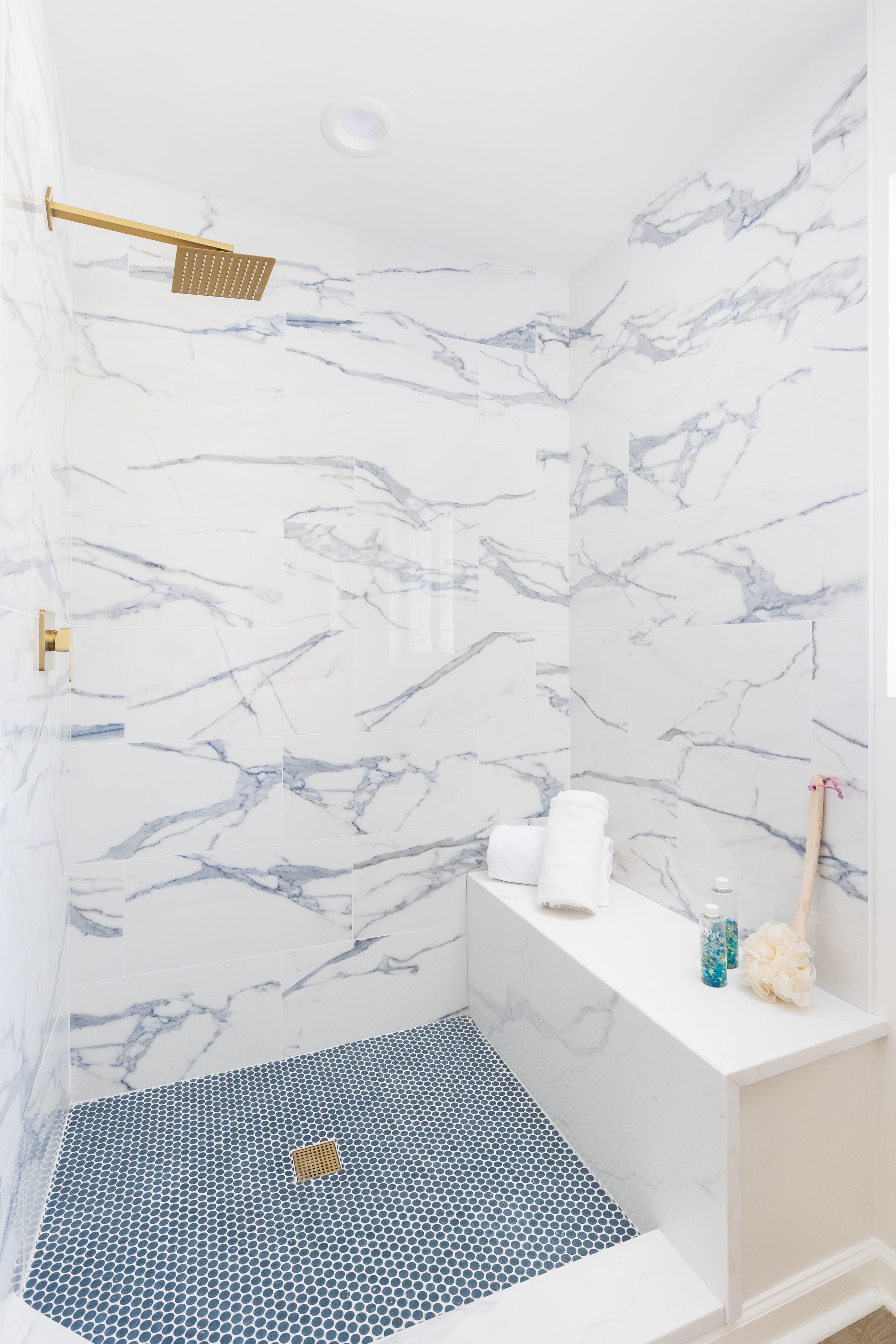 Luxury marble shower