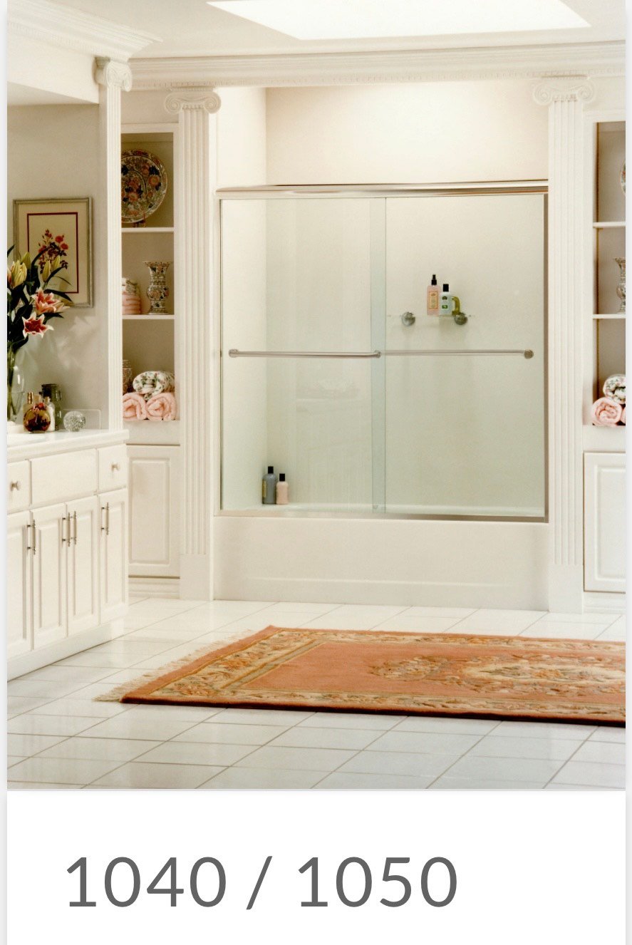 Model 1040 / 1050 sliding tub shower enclosure