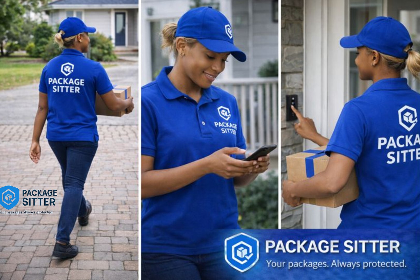 Package Sitter mobile app showing delivery protection and return assistance for preventing porch pirates and package theft in Philadelphia, NYC, Atlanta, Los Angeles, and Chicago