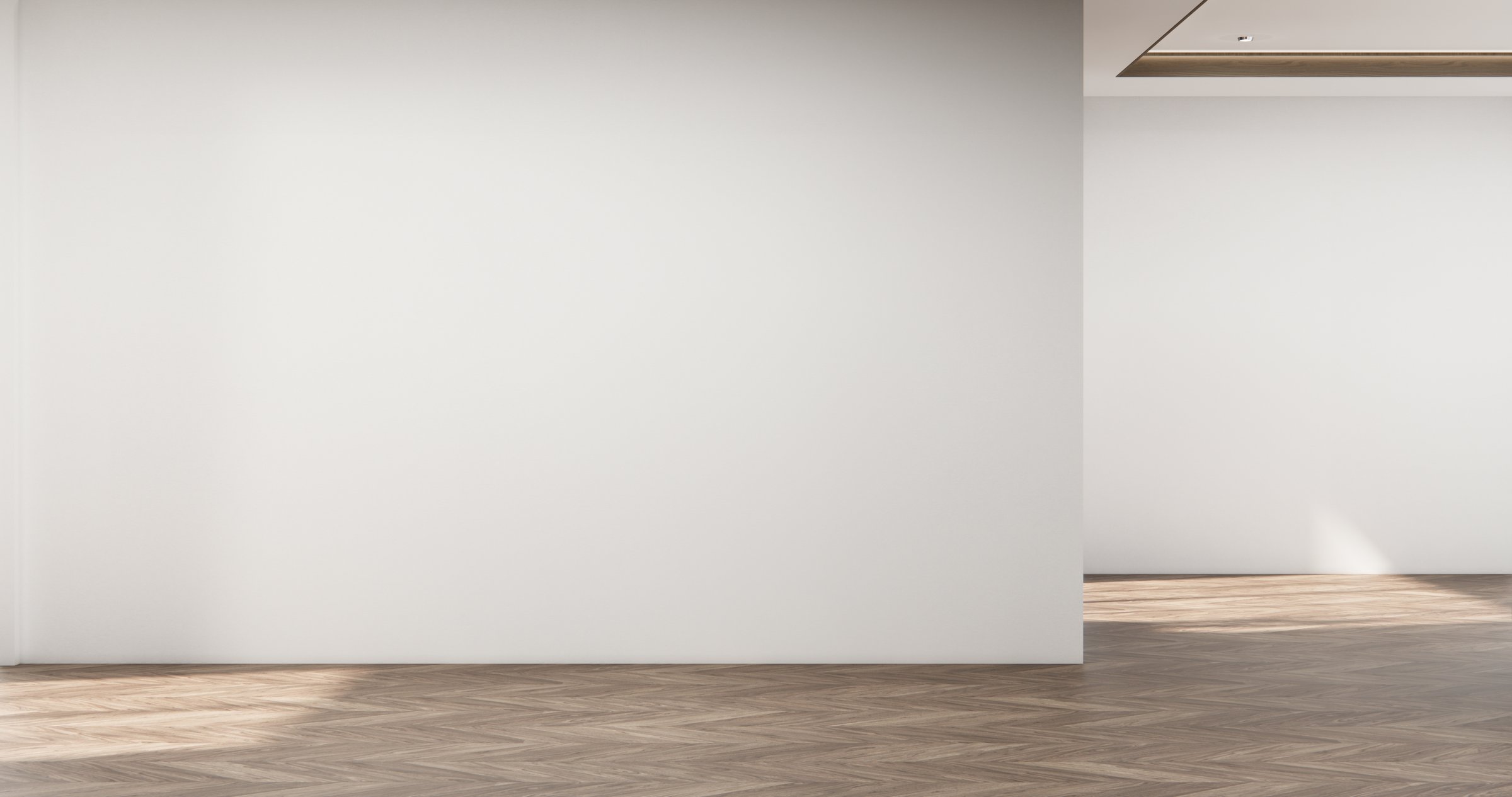 living room empty interior modern style floor wooden on white empty wall