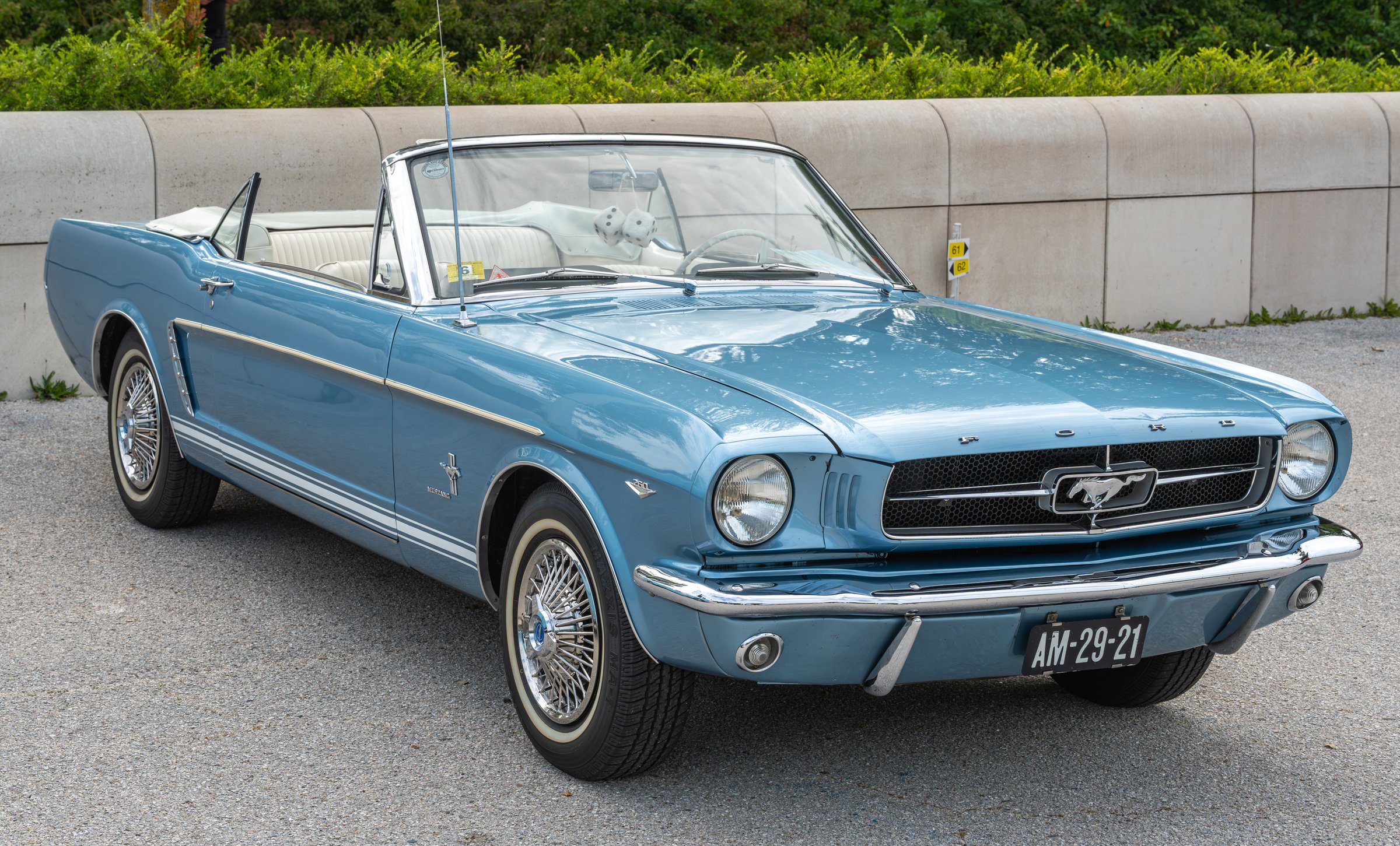 Lelystad, The Netherlands, 15.06.2025, Iconic american muscle car Ford Mustang Cabriolet 1st generation from 1964 at The National Oldtimer Day