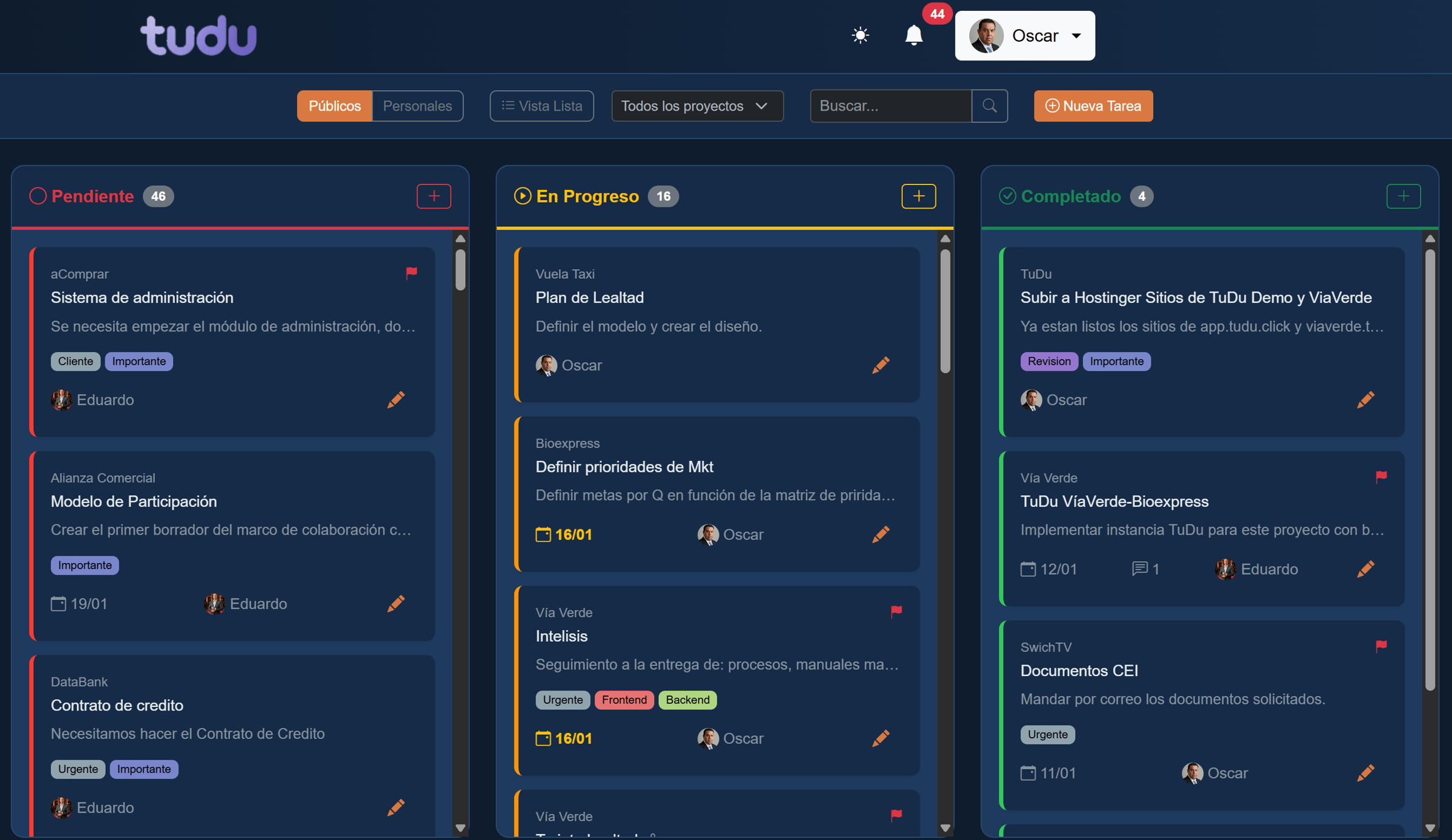 TuDU - Interfaz de tareas