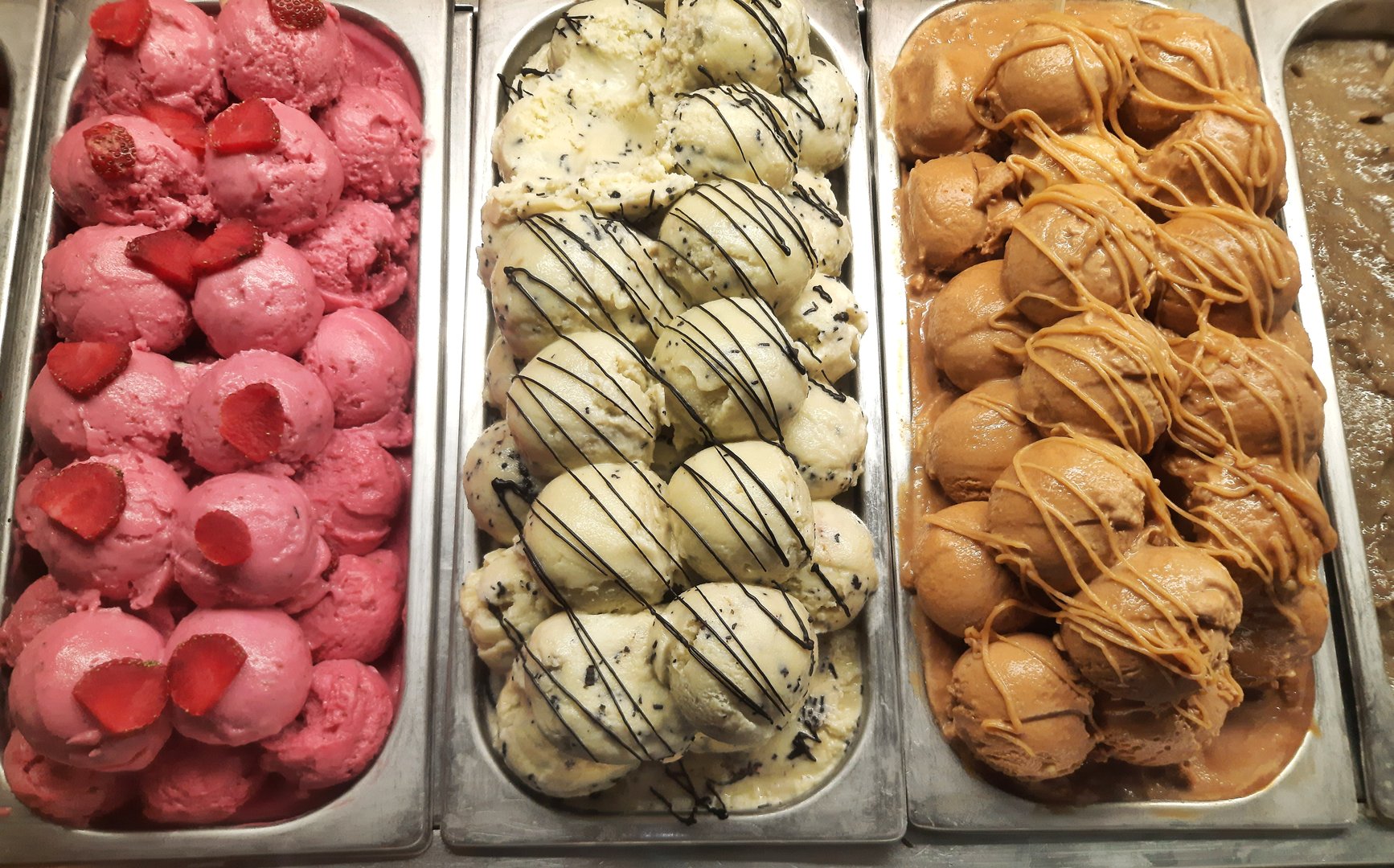 Beautiful ice creams on display