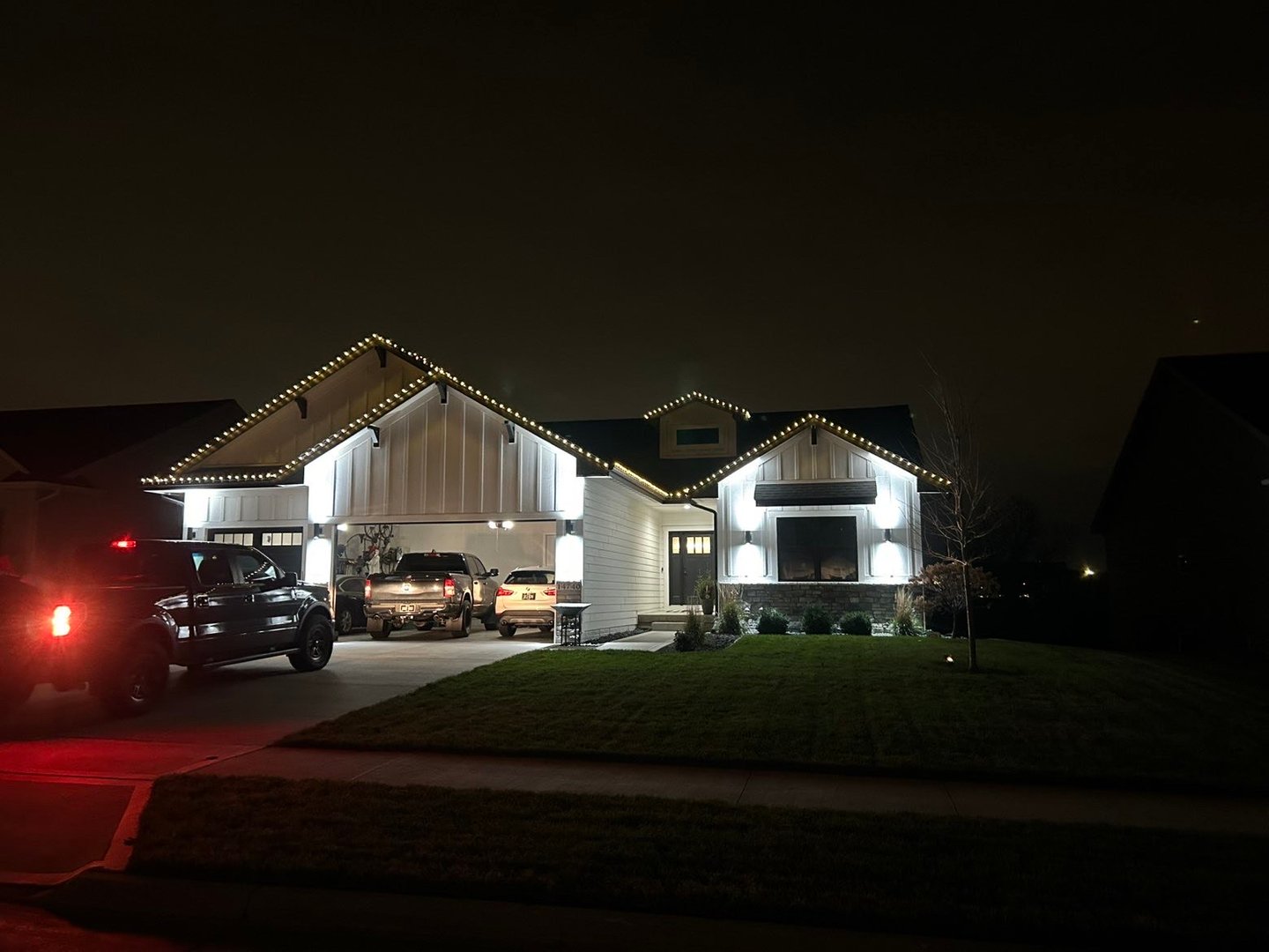 Professional Christmas light installation - full home display