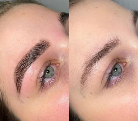 Professional brow lamination treatment results