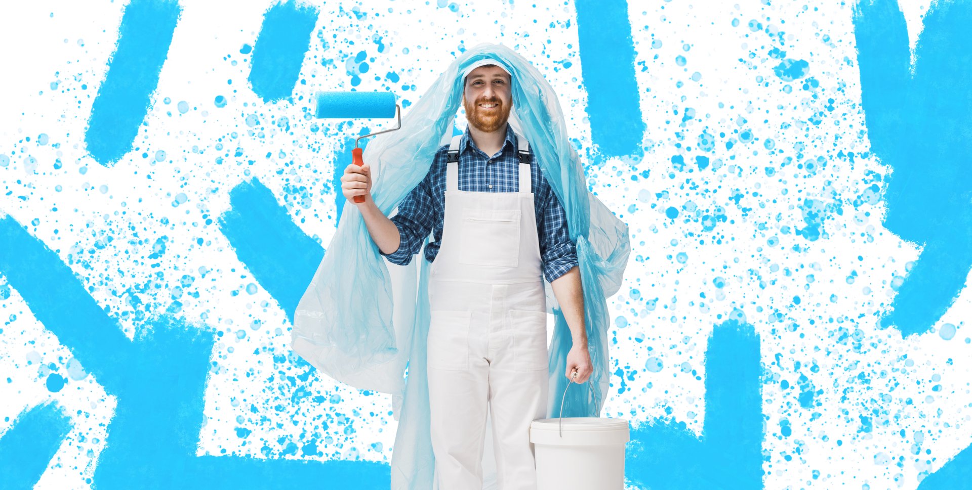 House painter with dust sheet