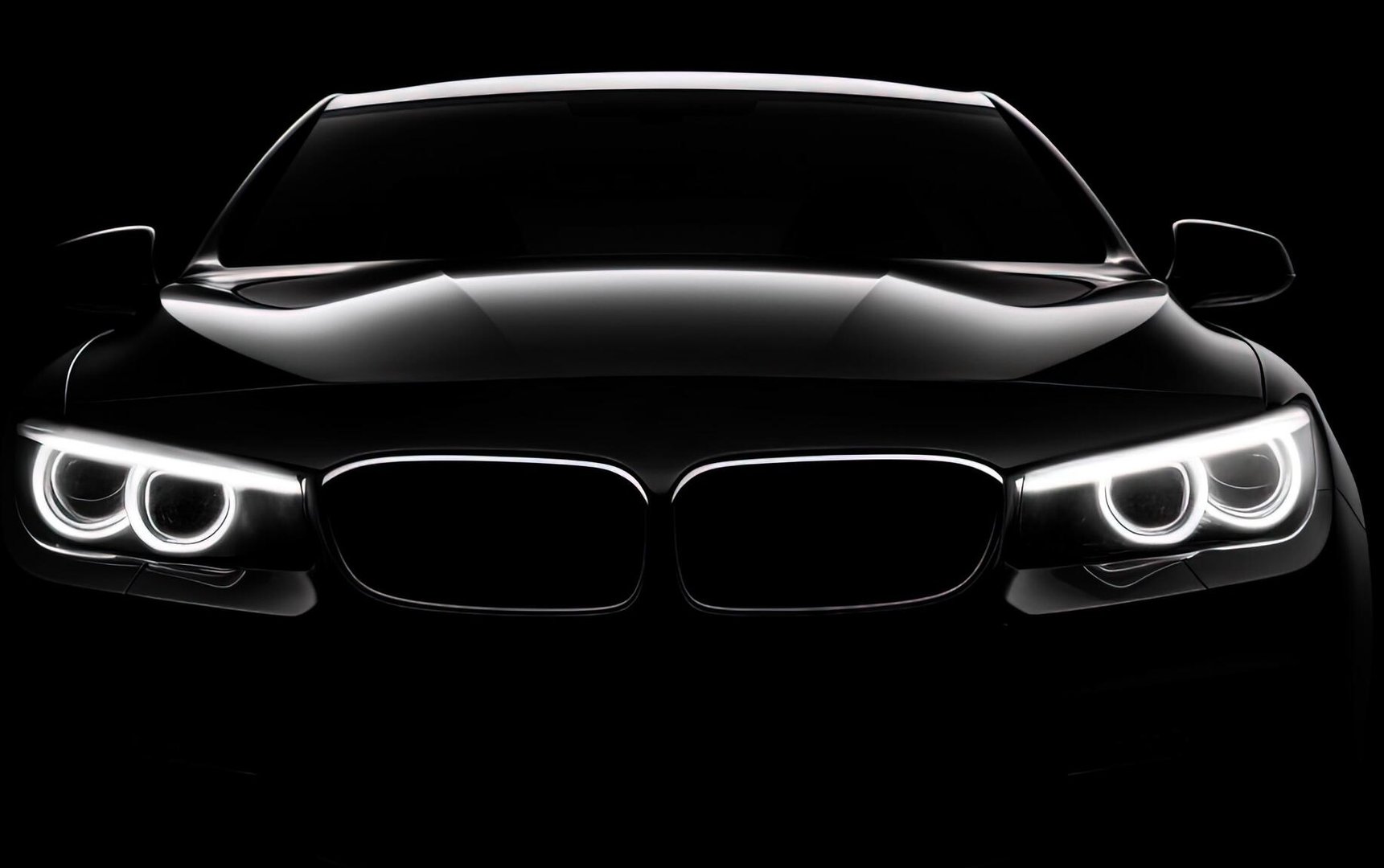 Luxury car protruding from right side