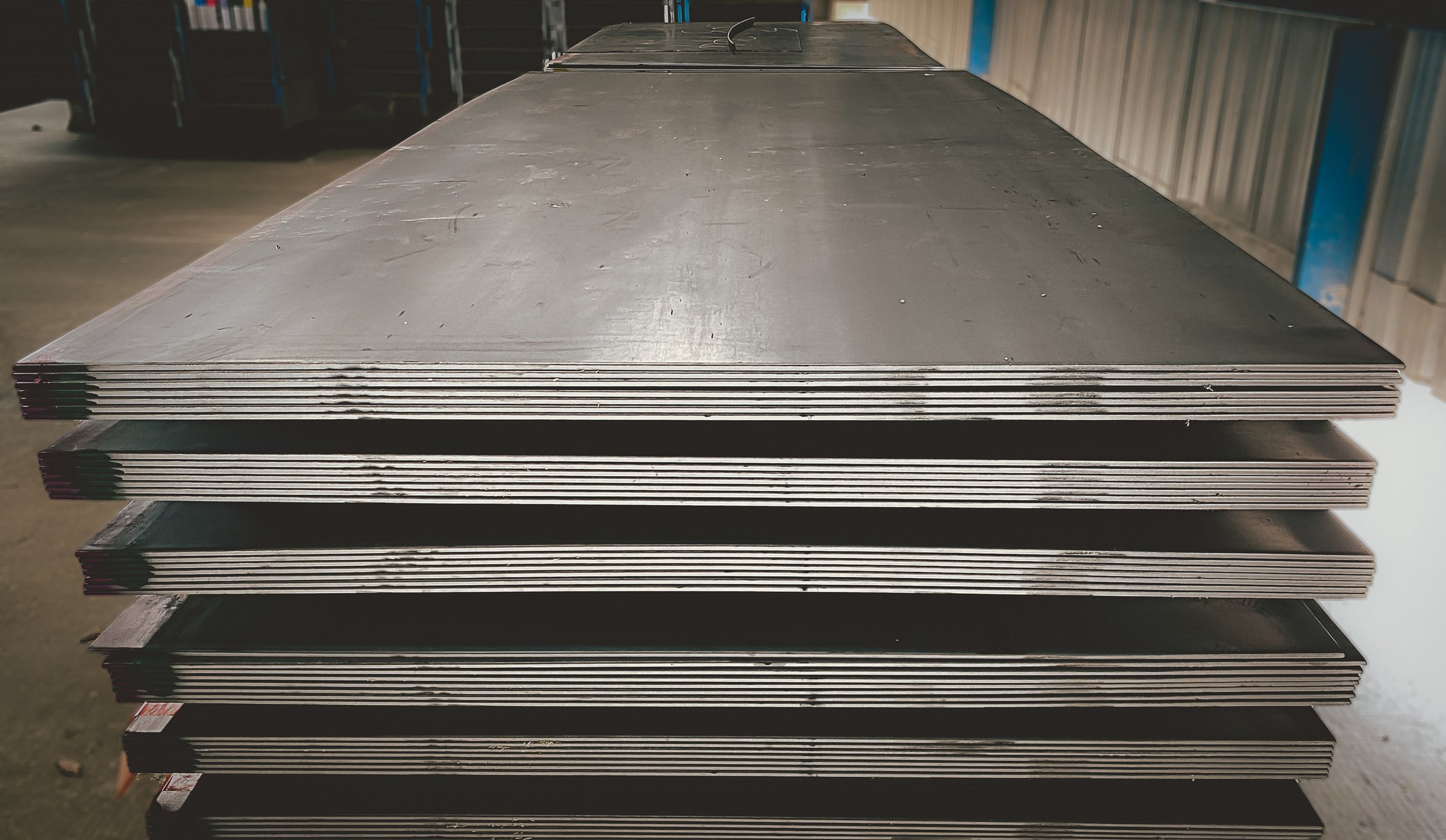 Galvanized steel sheet for background.Group of steel sheets for industrial materials Construction engineering products Factory equipment, pipes metal, industrial warehouse,steel plate structure