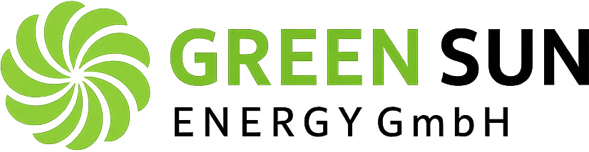 Green Sun Energy GmbH logo with a green spiral design and bold text.