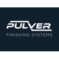 Logo with white text reading Pulver Finishing Systems on a dark background, featuring stylized lines above and below Pulver.